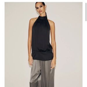 Zara Backless Black Halter Top